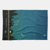 Camping unter dem Sternenmonogramm Geschirrtuch (Horizontal)