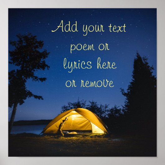 Camping unter den Sternen Poster (Vorne)