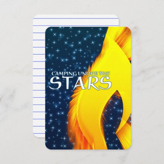 Camping unter den Sternen Starshine und Campfire Einladung (Vorne/Hinten)