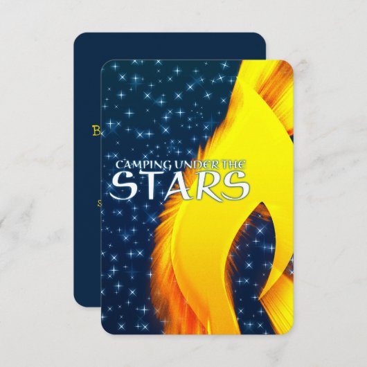 Camping unter den Sternen Starshine und Campfire Einladung (Vorne/Hinten)