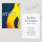 Camping unter den Sternen Starshine und Campfire Visitenkarte (Vorne/Hinten)