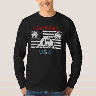 Camping Usa Patriotische Wohnmobil-Flagge 4. Juli T-Shirt