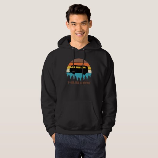 Camping V-Dub Bus Sunset Retro Hoodie (Vorne ganz)