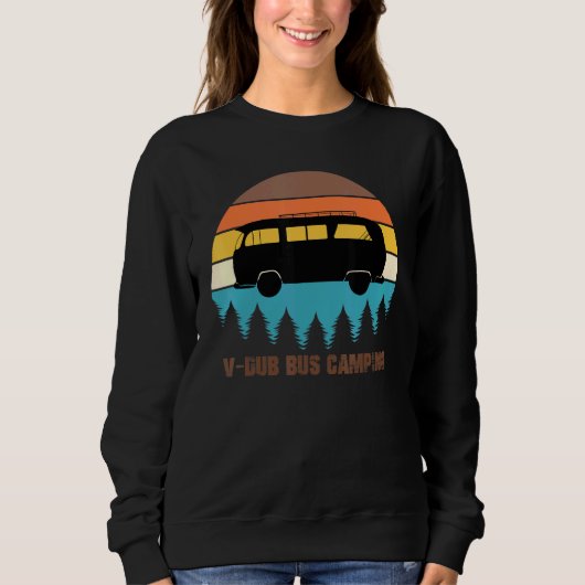 Camping V-Dub Bus Sunset Retro Sweatshirt (Vorderseite)