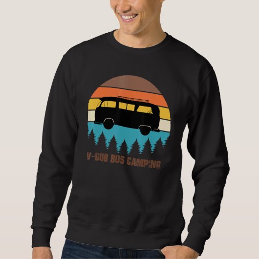Camping V-Dub Bus Sunset Retro Sweatshirt (Vorderseite)