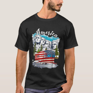 Camping Van American Flag Camper Amerika 4. Ju T-Shirt