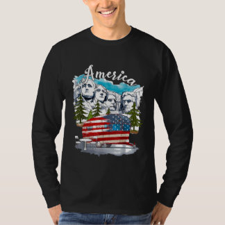 Camping Van American Flag Camper Amerika 4. Ju T-Shirt