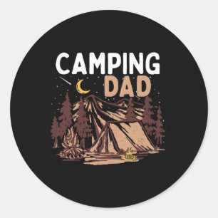 Camping-Vater Camper Frohen Vatertag Lagerfeuer Mä Runder Aufkleber