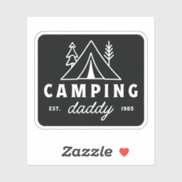 Camping-Vater Papa Camper Wald vintage schwarz Aufkleber