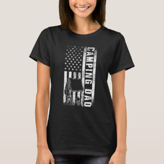 Camping Vater Usa Flag Camper Daddy Vatertag T-Shirt