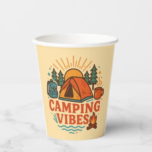 Camping Vibes 8oz Paper Cup Pappbecher (Vorderseite)