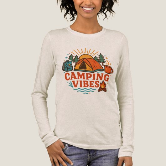 Camping Vibes Adventure Long Sleeve Shirt (Vorderseite)
