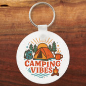 Camping Vibes Metal Circle Keychain Schlüsselanhänger (Vorderseite)