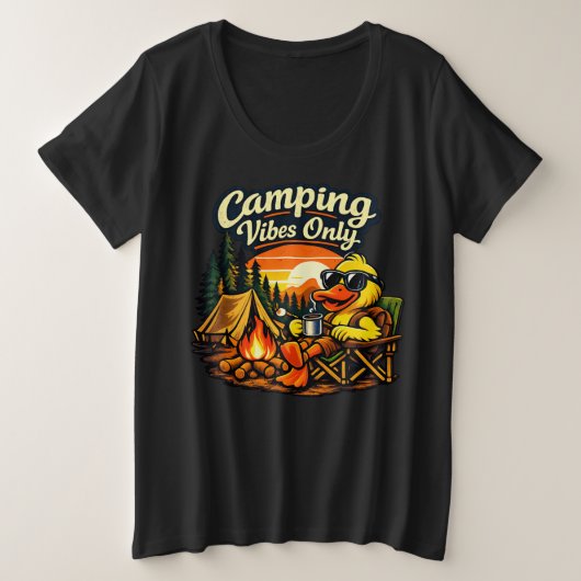 Camping Vibes Only Feel Right Plus Size Tee USA (Design vorne)