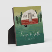 Camping Vintag Camper Brautparty Erreichbarkeit Fotoplatte (Vorderseite)