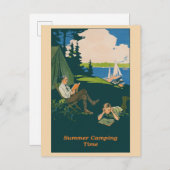 Camping Vintag Summer Travel Poster Postkarte (Vorne/Hinten)