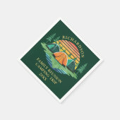 Camping Vintag Sunset Green Custom Family Wiederse Serviette (Ecke)