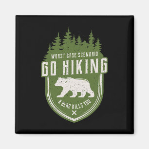 Camping Vintage Geh Wandern Spaß Sommer Bergsteige Magnet