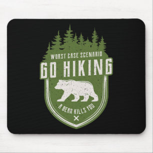 Camping Vintage Geh Wandern Spaß Sommer Bergsteige Mousepad