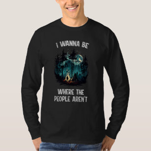 Camping Wald Mann am Feuer Rucksacktourist Naturze T-Shirt
