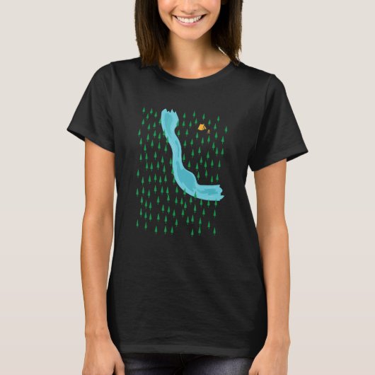 Camping-Wald mit Fluss T-Shirt (Vorderseite)