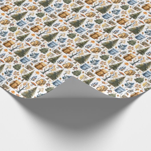 Camping, Wald, Natur Geschenkpapier (Ecke)