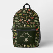 Camping WanderCampingplatz Gemustert Monogramm Bedruckter Rucksack (Vorderseite)