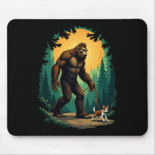 Camping Wandern Bigfoot Gehen mit Boston Terrier Mousepad