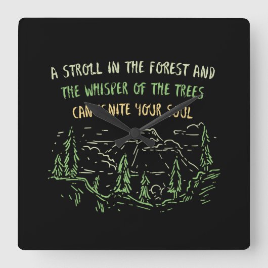 Camping Wandern Gebirge Geschenk Quadratische Wanduhr (Vorderseite)