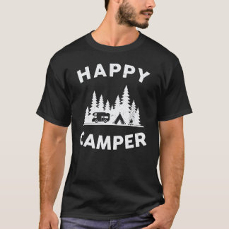 Camping Wandern Geschenk Glücklicher Camper T-Shirt