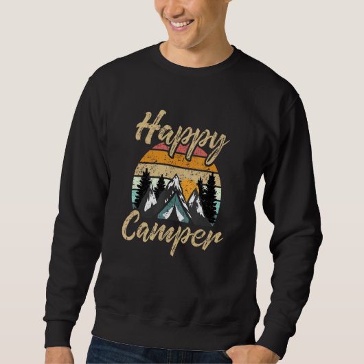 Camping Wandern Moderner Glückscamper Sweatshirt (Vorderseite)