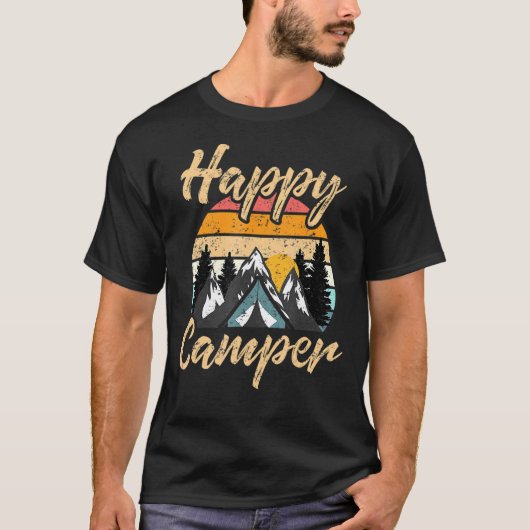 Camping Wandern Moderner Glückscamper T-Shirt (Vorderseite)