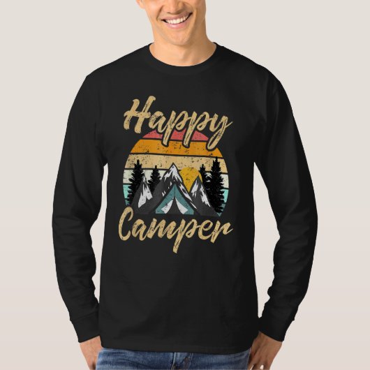 Camping Wandern Moderner Glückscamper T-Shirt (Vorderseite)
