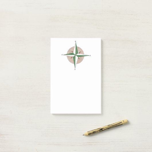 Camping Wandern Outdoor Summer Camp Kompass Post-it Klebezettel (Auf Schreibtisch)