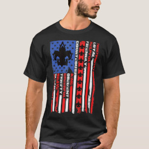 Camping Wandern Pfadfinder Vintage Amerika-Flagge  T-Shirt