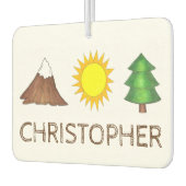 Camping Wandern Sonnenberg Bäume Personalisiertes Autolufterfrischer (Links)