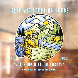 Camping Wandern Sportartikelladen anpassen Fensteraufkleber