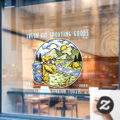 Camping Wandern Sportartikelladen anpassen Fensteraufkleber (Café-Fenster)