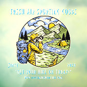 Camping Wandern Sportartikelladen anpassen Fensteraufkleber (Blatt 3)