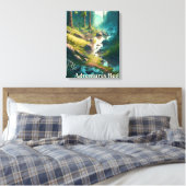 Camping Wanderweg in Wald | Digitale Kunst Leinwanddruck (Insitu (Schlafzimmer))