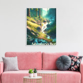 Camping Wanderweg in Wald | Digitale Kunst Leinwanddruck (Insitu (Wohnzimmer))