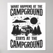 Camping, was auf dem Campingplatz Bleibe Poster (Vorne)