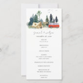 Camping Watercolor Pine Forest Wedding Programm (Vorderseite)