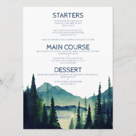 Camping Wedding Menu Cards Menükarte (Vorderseite)