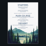 Camping Wedding Menu Cards Menükarte<br><div class="desc">Wer mag keine Erinnerungen der warmen Tage und Nächte, die zwischen Kiefern und am Lagerfeuer verbracht werden? Campingplätze hören auf eine einfachere Zeit und machen uns dabei sentimental. Mit köstlicher heißer Kakao, gemütlichen Decken und Kalkzelten, was ist nicht für Liebe? Fügen Sie diesem Design Ihre benutzerdefinierte Formulierung hinzu, indem Sie...</div>