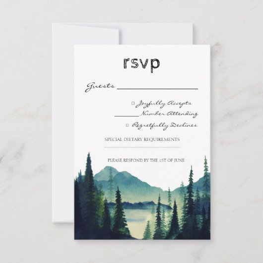Camping Wedding RSVP Card Karte (Vorderseite)