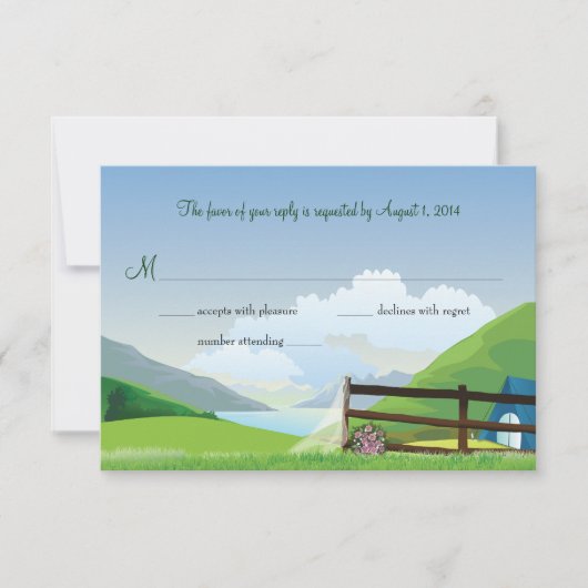 Camping Wedding RSVP Karte (Vorderseite)