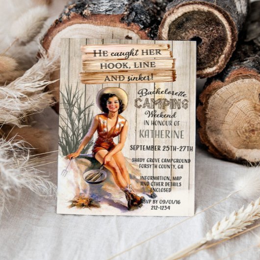 Camping Weekend Bachelorette Einladung