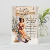 Camping Weekend Bachelorette Einladung (Stehend Vorderseite)