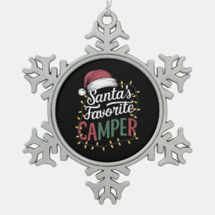 Camping Weihnachten Santas Lieblingscamper-Geschen Schneeflocken Zinn-Ornament